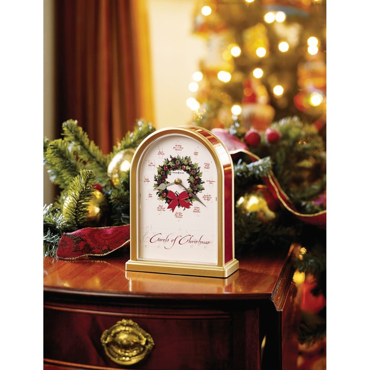 Howard Miller Table & Mantel Clocks 645424 Carols of Christmas Mantel